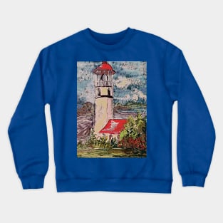 Lighthouse over Turbulent Waters Crewneck Sweatshirt